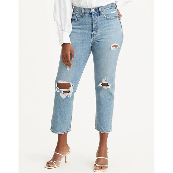 Levi‘s Premium Distressed Light Medium Wash Wedgie Jean Size 24 - Picture 14 of 14